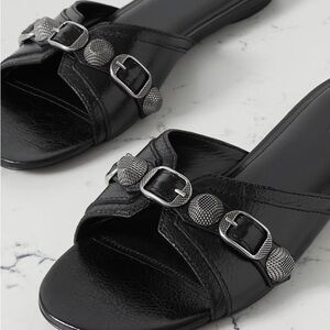 Balenciaga Cagole Leather Sandals